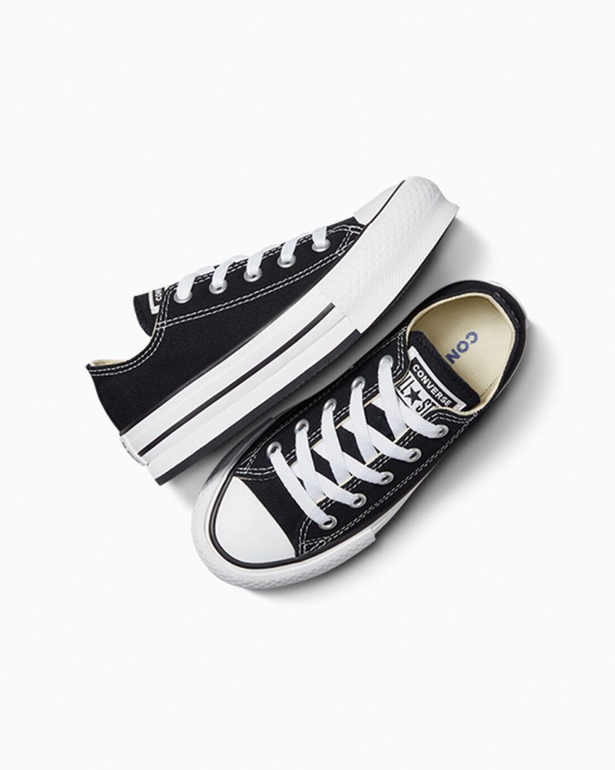 Girls' Converse Chuck Taylor All Star Lift Low Top Platform Shoes Black / White / Black | AU 8EC06L